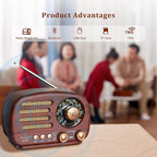 Oncheer Portable Vintage Retro Bluetooth Speaker Radio - Image 2