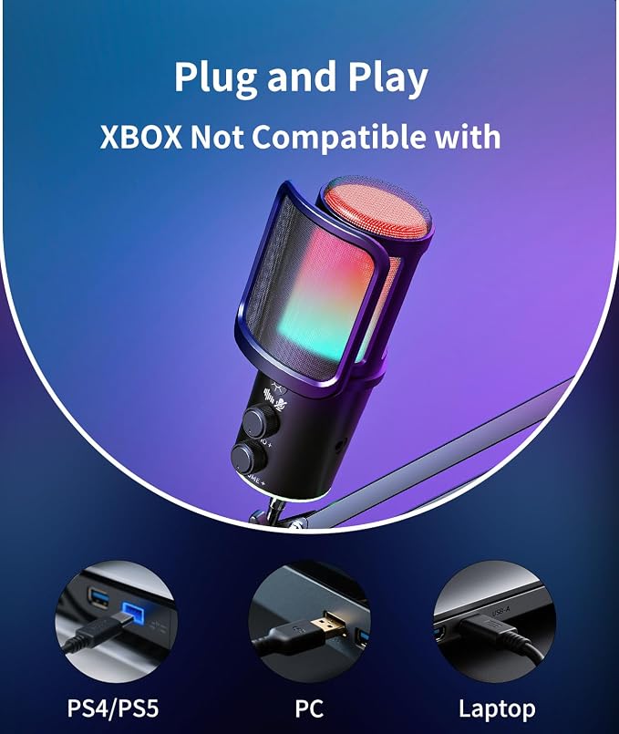 Gaming USB Microphone Kit with Boom Arm - Image 5
