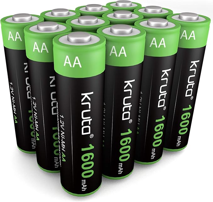 Solar Lights Batteries AA 1600mah High Capacity 1.2V Ni-MH Rechargeable AA by Kruta
