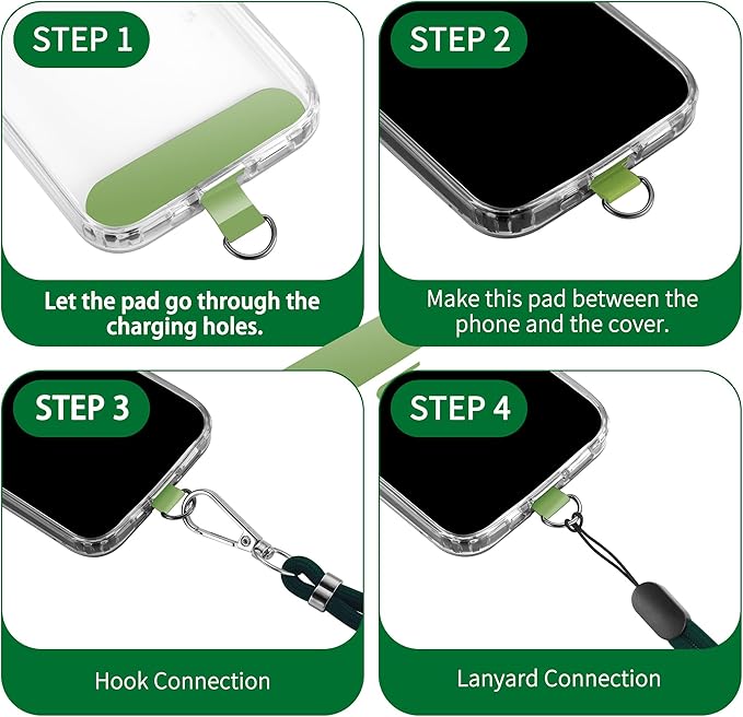 CACOE Phone Lanyard 2 Pack-1× Adjustable Neck Strap, 1× Wrist Strap, 2× Pads - Image 2