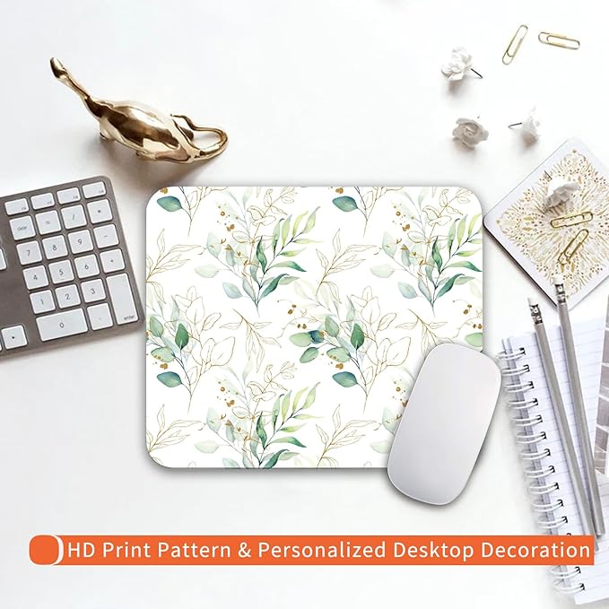 Square Mouse Pad Pretty Leaves, Personalized Premium-Textured Custom Mouse Mat - Image 6