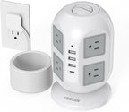Tower Surge Protector Power Strip 15 ft, TESSAN Long Flat Extension Cord by TESSAN