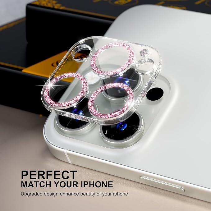 beuxece for 6 Pack iPhone 15 Pro/iPhone 15 Pro Max Camera Lens Protector 9H - Image 4