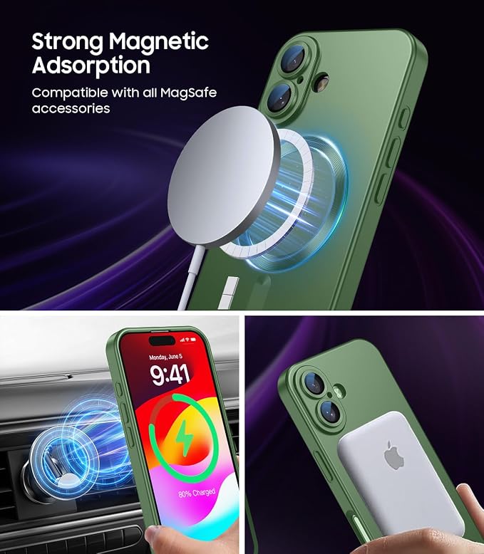 Magnetic for iPhone 16 Case Slim Soft Silicone Bumper Shockproof Metallic - Image 3