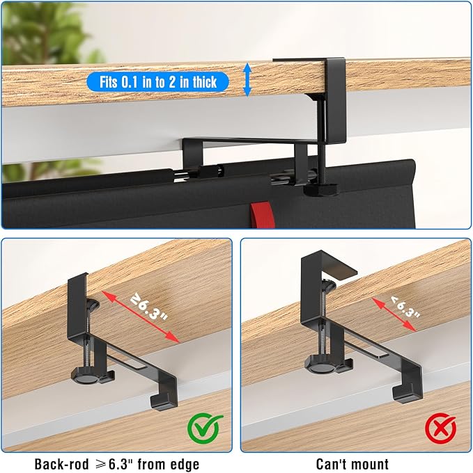 No Drill Under Desk Cable Management Tray, Upgraded Oxford Fabric Wire - Image 5