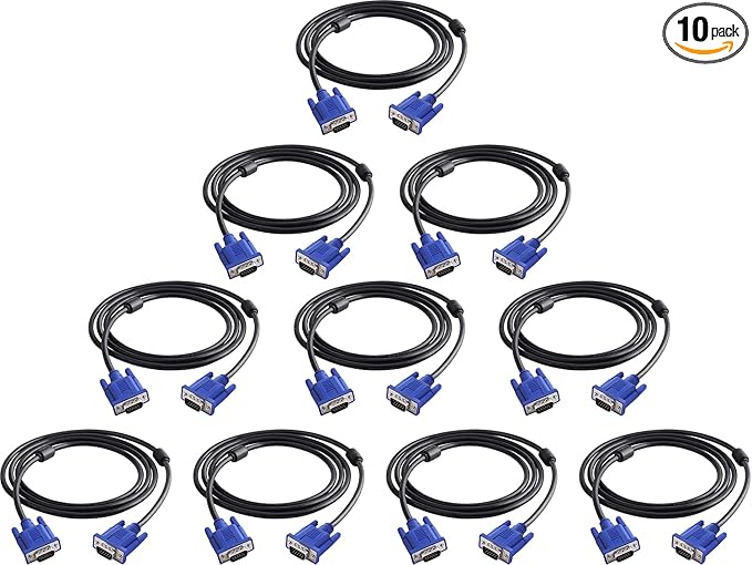 VGA to VGA Monitor Cable 15 Pin Male to Male Computer Cord Support 1080P Full HD by PASOW