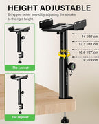 Set of 2 Dual Side Clamping Studio Monitor Stands Desktop Clamp Speaker Stands - Image 4