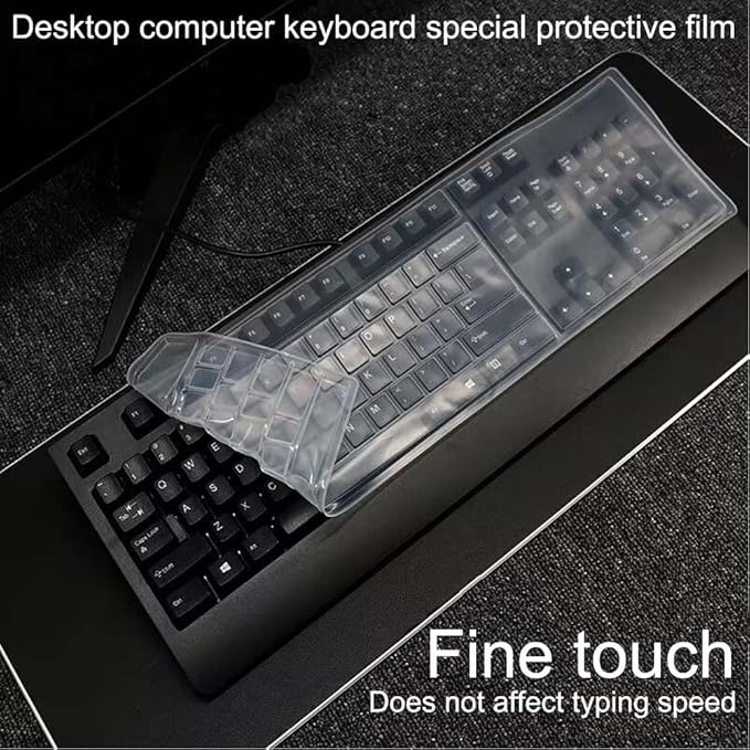 Universal Clear Desktop Computer Keyboard Protection Skin Protector Cover - Image 2