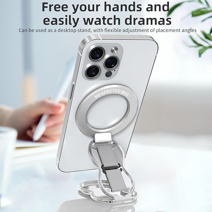RESPECTED-BRO-Magnetic-Phone-Grip-Stand-with-Finger-Strap, 4-in-1 Magnetic Ring - Image 6