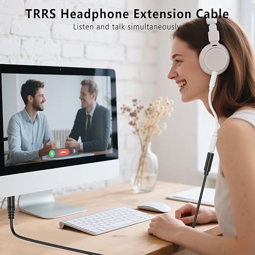 Amzpas Headphone Extension Cable, 4 Pole TRRS 3.5mm Extension Audio Cord Male - Image 6