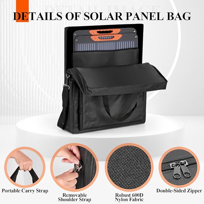 Bag for Portable Solar Panel 100w 200w, Waterproof Solar Panel Carrying Case - Image 5