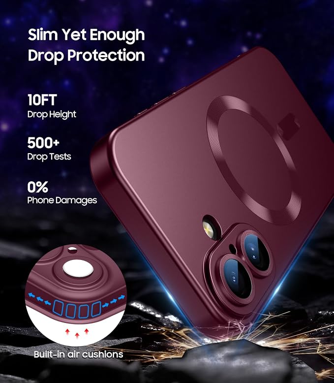 Magnetic for iPhone 16 Case Slim Soft Silicone Bumper Shockproof Metallic - Image 5