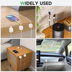 12 White Magnetic Cable Clips, Under Desk Cable Management, Cord Holder - Image 3