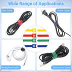 200 PCS Cable Ties Reusable 4+6+8inch Multi-Colour Cord Organizer - Image 7