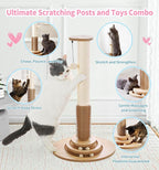 Made4Pets Cat Scratching Post Premium Sisal Cat Scratcher Kitten Toys - Image 2
