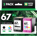 67XL Ink Cartridges Black Tri-Color Combo Pack Replacement by INKBAY