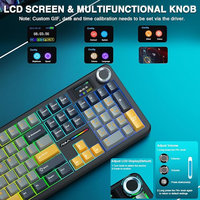AULA F108 PRO - Wireless Mechanical Keyboard - Image 3