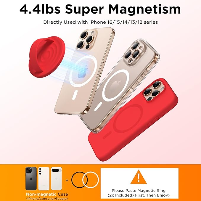 Magnetic Phone Ring Grip Holder, Silicone Finger Loop Grip, Compatible - Image 6