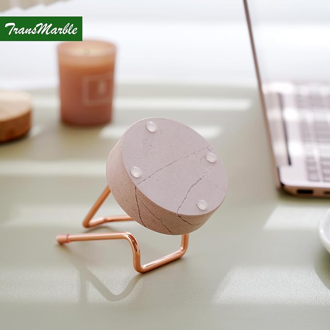 Marble Phone Stand with Metal Holder, Charging Available While Using, Swipe Up - Image 6