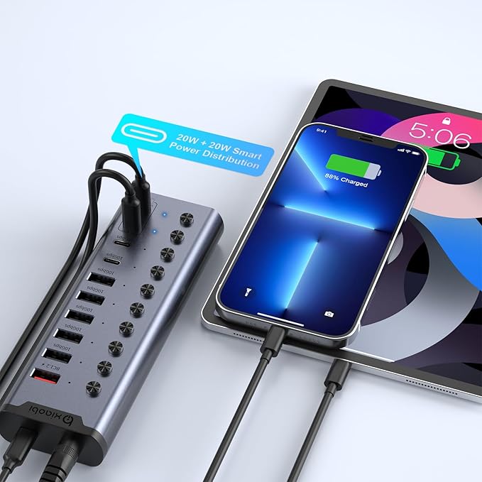 Powered USB Hub, 10-Port USB C Hub - Image 6
