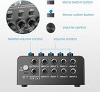 Moukey Audio Mixer, DC 5V, 8 Stereo Ultra, Low Noise 8 Channel Line Mixer - Image 4