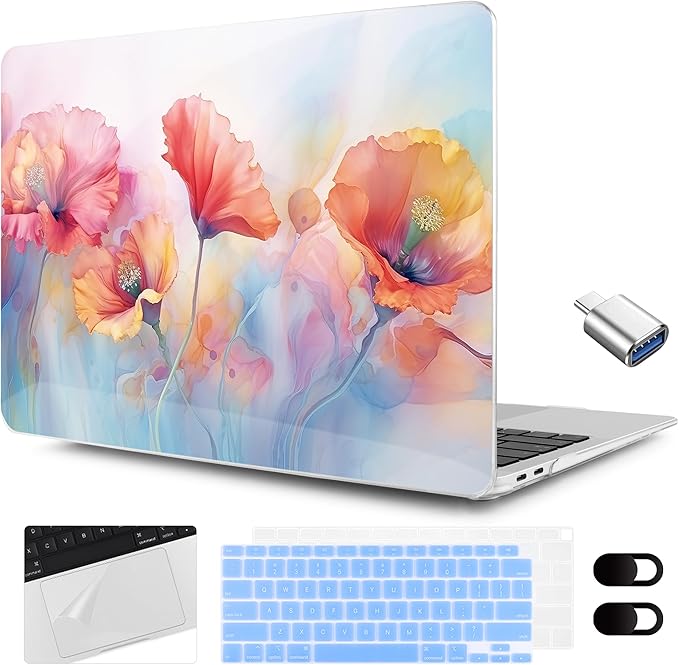 MEEgoodo for MacBook Air 13.3 inch Case 2021 2020 2019 2018 A2337 M1 A2179 A1932 by MEEgoodo