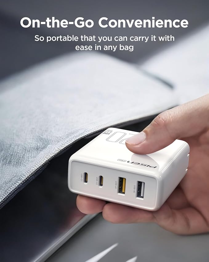 PISEN 120W USB C Charger - 120W 4-Port GaN USB C Charger Block Fast Charging - Image 9