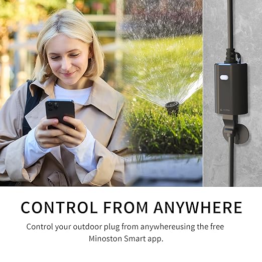 Minoston Matter Outdoor Smart Plug WiFi Heavy Duty Plug-in Outlet IP65 - Image 3
