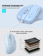 TECKNET Wired Mouse, 6-Button Corded - Image 3