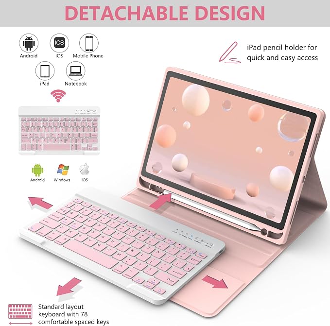 Keyboard Case for iPad Air 11-inch M3/M2/Air 5th/ 4th Generation- Detachable - Image 4