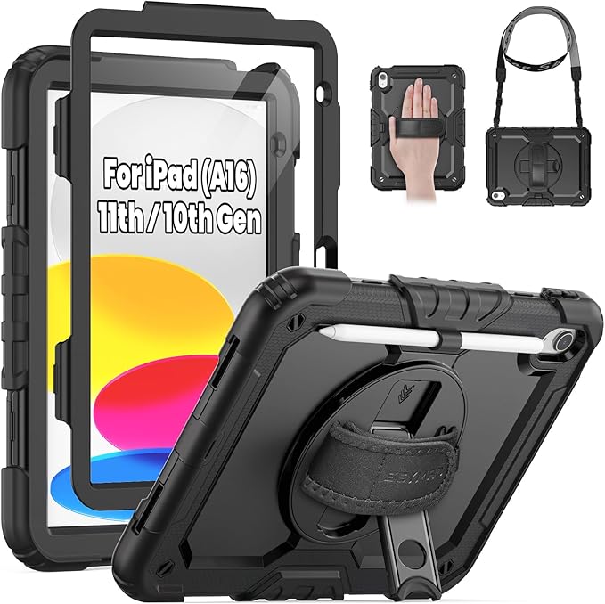 SEYMAC for iPad 11th/10th Generation Case 2025/2022, Sturdy Heavy Duty by SEYMAC