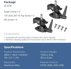 SmallRig Super Clamp Kit 2-Pack, Heavy Duty Max Load 33lb /15kg, - Image 7