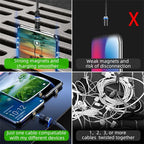 Magnetic Charging Cable 540° Rotation 3A Fast Charging Data Sync 3 in 1 - Image 5