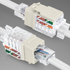 Everest 45° Angled RJ45 Cat6 Keystone Jacks 10-Pack in Light Almond - Image 8