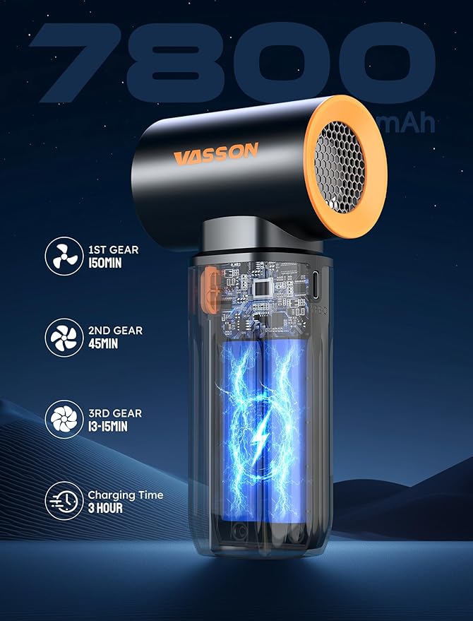 Compressed Air Duster, 260000RPM Cordless Electric Air Blower - Image 6
