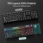 RGB Mechanical GamingKeyboard, 78 Keys Hot-Swap Mechanical Keyboard - Image 3