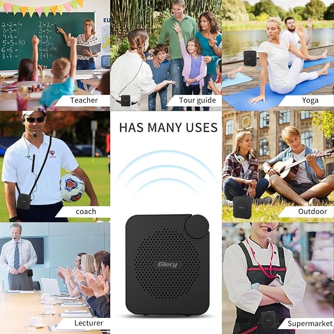Portable Voice Amplifier with Wired Microphone Headset, Rechargeable PA System - Image 3