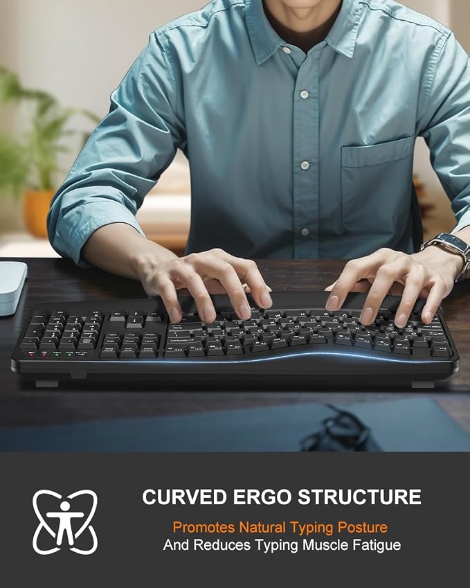 EDJO Ergonomic Wireless Keyboard - Image 2