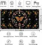 Moth Desk Pad Mushroom Phase Moon Phase Desk Mat, Boho Flowers and Leaves - Image 2