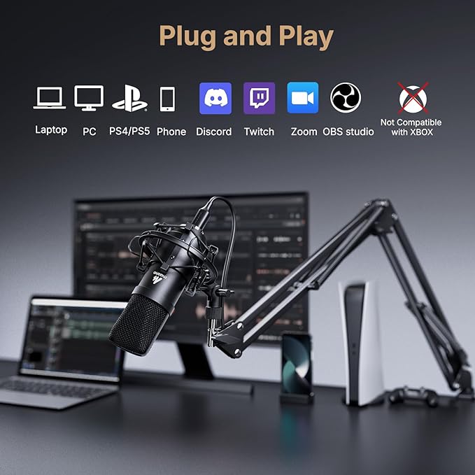 USB Microphone, MAONO 192KHZ/24Bit Plug & Play PC Computer Podcast Condenser - Image 5
