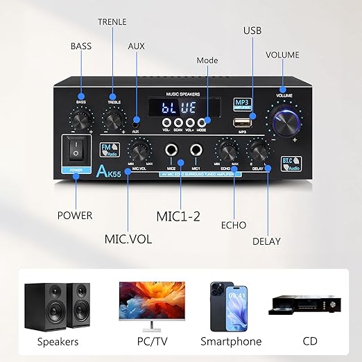 AK55 Stereo Amplifier Home Audio - Image 3