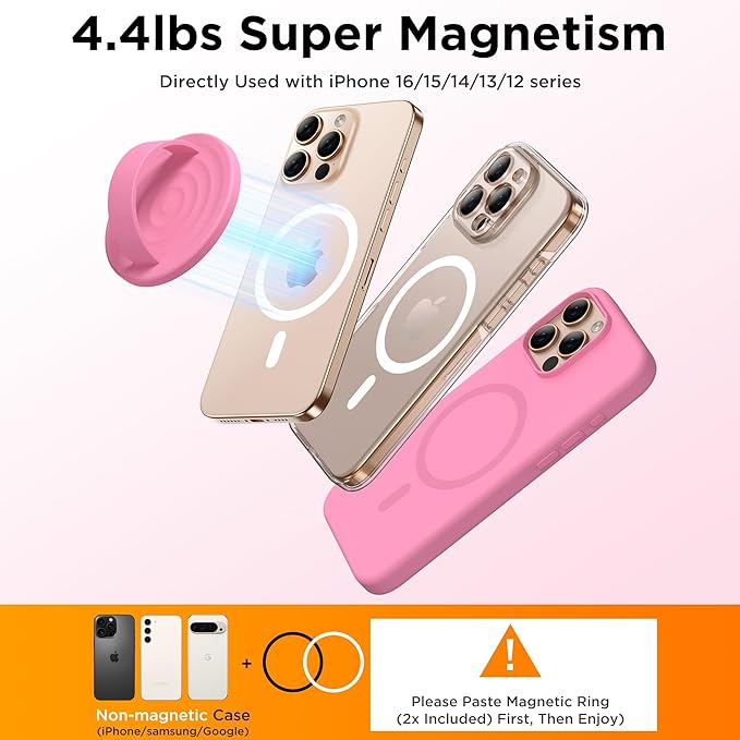 Magnetic Phone Ring Grip Holder, Silicone Finger Loop Grip, Compatible - Image 6