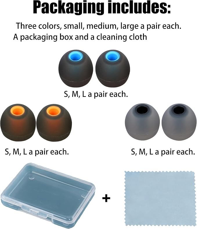 Silicone Replacement Earbud Tips Ear Tips Fit Most in-Ear Earbuds Headphone - Image 7
