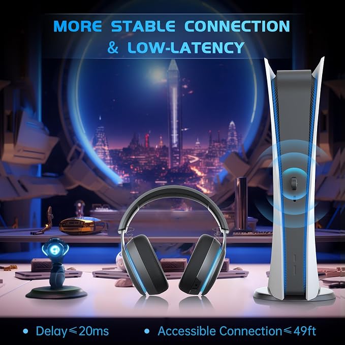 2.4GHz Wireless Gaming Headset for PS5, PS4 Fortnite & Call of Duty/FPS Gamers - Image 3