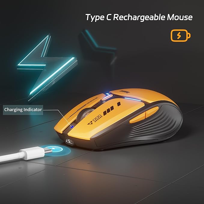 Uciefy V19 Wireless Mouse, 2.4GHz Rechargeable Mouse LED - Image 5