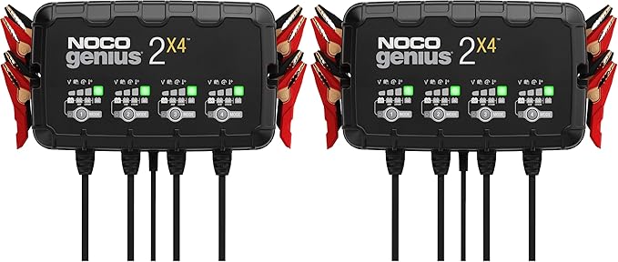 NOCO GENIUS2X4:8A 4-Bank Smart Battery Charger -6V/12VAutomatic Maintainer by NOCO