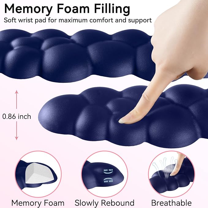 Cloud Wrist Rest for Computer Keyboard, 4-in-1 Memory Foam Leather Cloud - Image 5