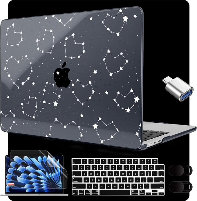 MEEgoodo for M4/M3/M2 MacBook Air 15.3 inch Case 2025 2024 2023, Case Fit Model by MEEgoodo