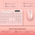 Pink Keyboard and Mouse Wireless, 2.4G Lag-Free Cute Keyboard Combo - Image 5
