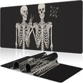 Human Skeletons Best Friends Desk Mat, Large Gothic Human Skeleton Gaming by NIYLYNSYN